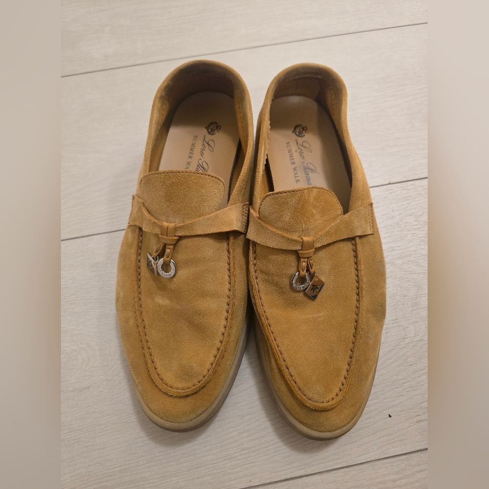 Loro Piana Mustard Suede Loafers